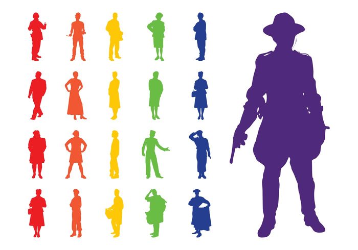 Professions Silhouettes Set - Download Free Vector Art, Stock ...
