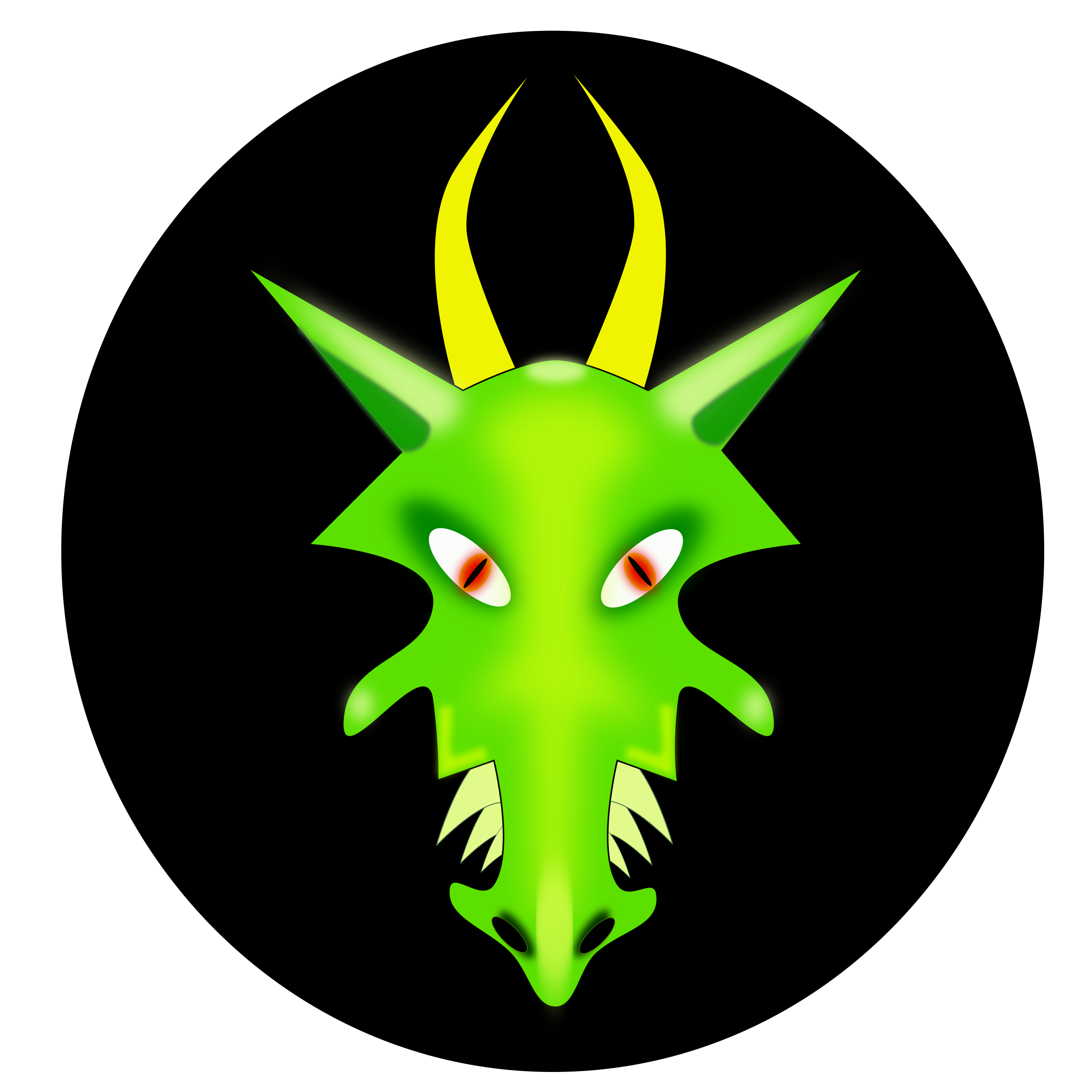Clipart - Face of a Green Dragon