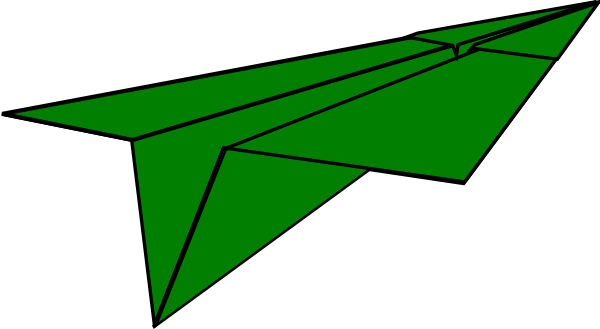 Green Paper Airplane Clip Art - vector clip art ...