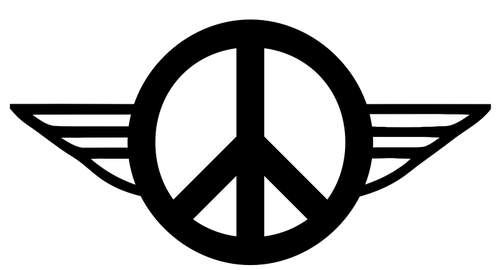 Wings of peace silhouette vector clip art | Public domain vectors