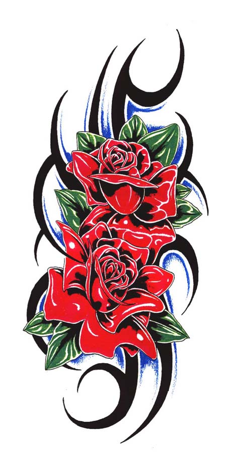 tribal rose tattoo designs