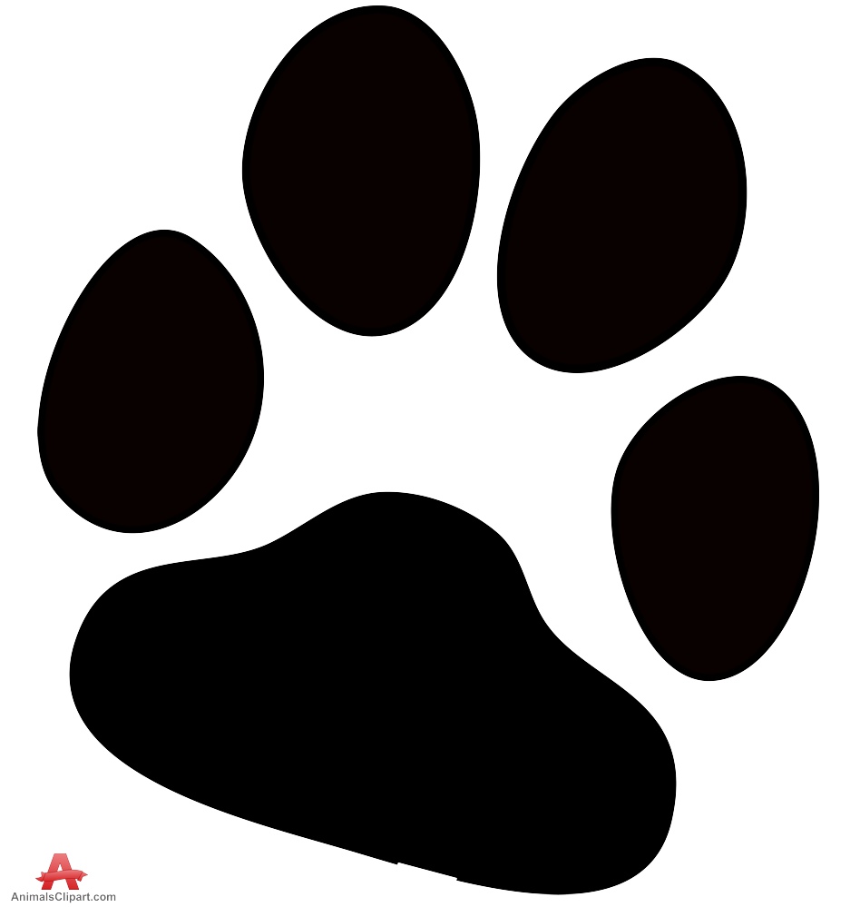 Dog paw print multiple clipart
