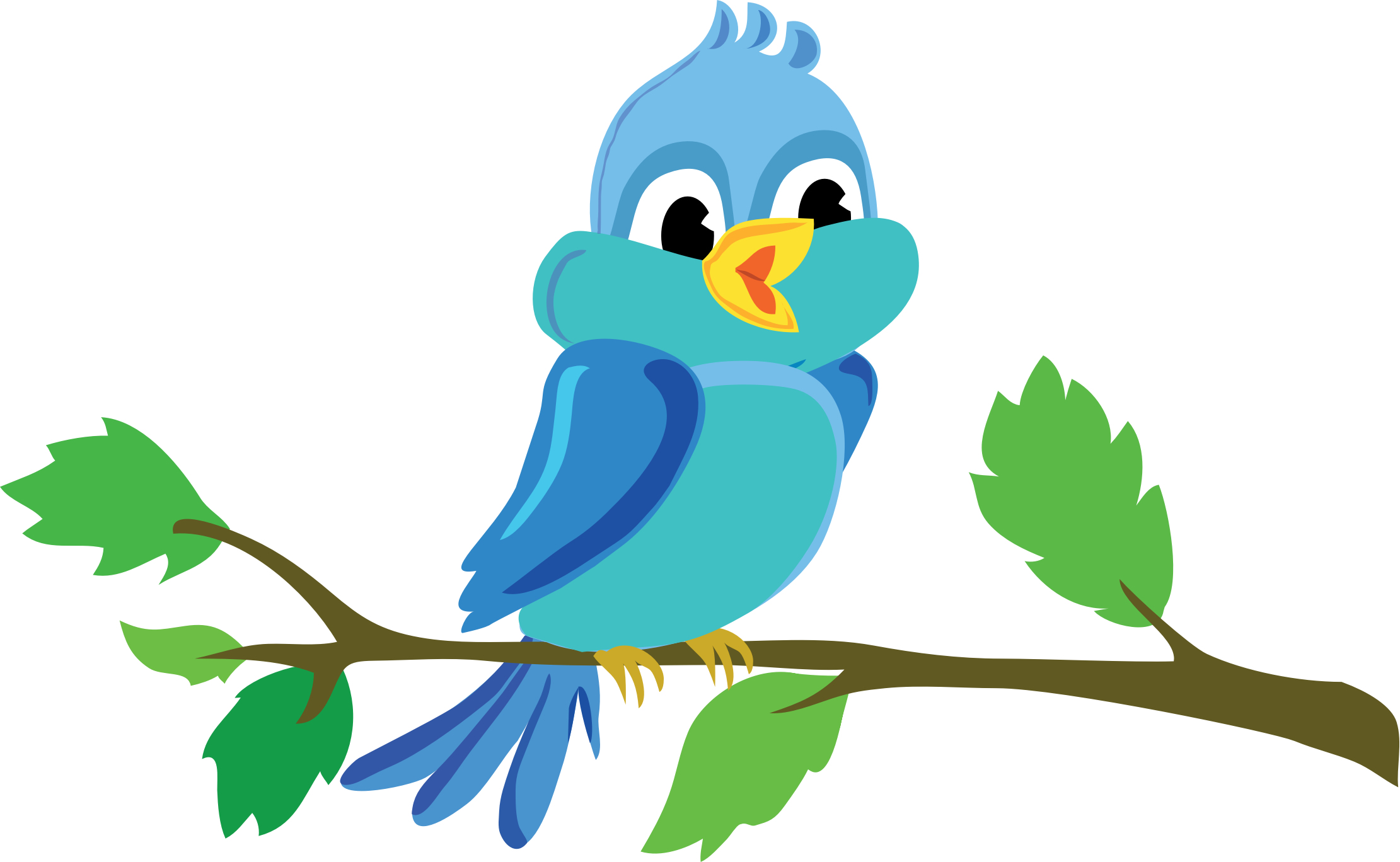 Clipart - Cute Cartoon Bird Chirping