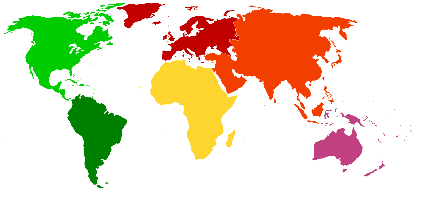 Blank World Map Coloured