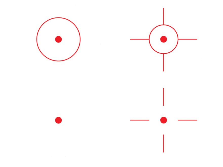 AimShot Reflex Red Dot Sight 4-Pattern Reticle (8 MOA Dot 20 MOA