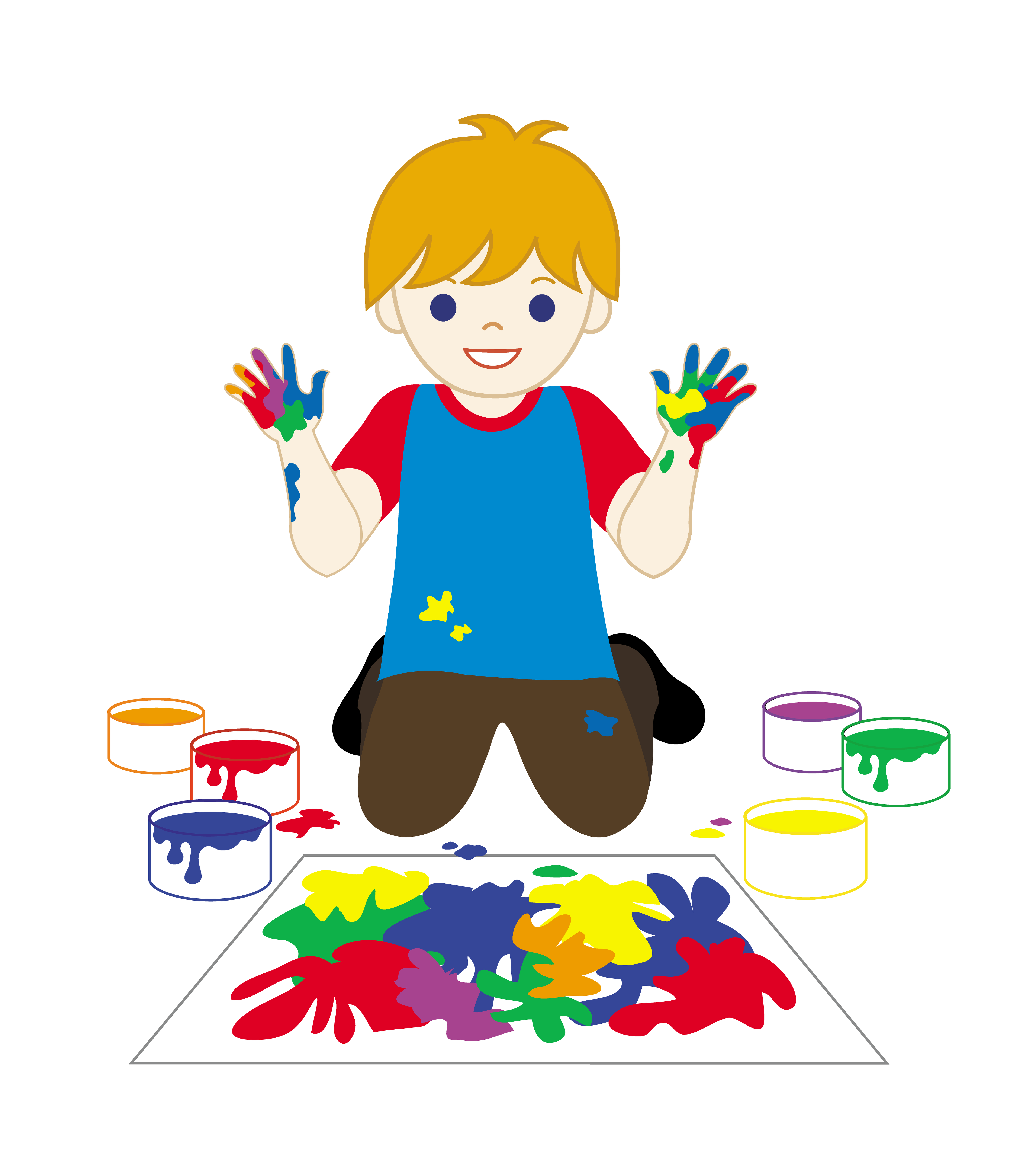 Cartoon Child Painting Clipart - Free to use Clip Art Resource