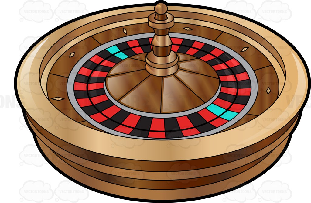 Cartoon Clipart: Golden Roulette Wheel
