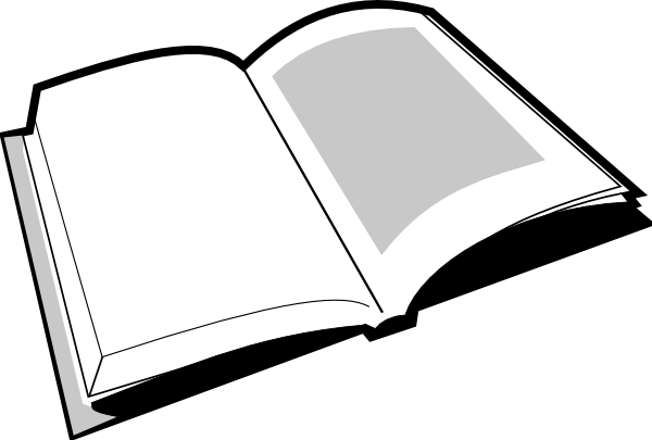 Open Book Black And White Clipart