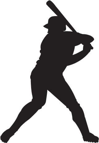 Baseball player silhouette clipart