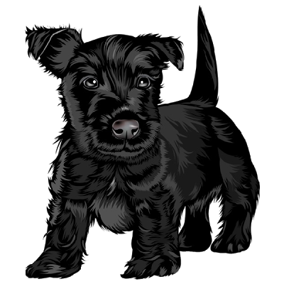 Black dog cartoon clipart