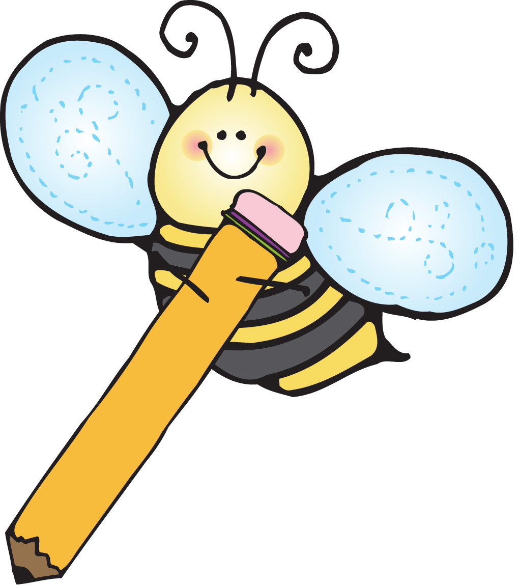 Bee Reading Borders Clipart