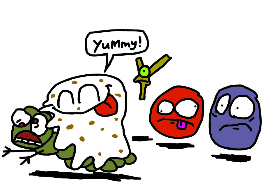 White blood cell eating germs by ShyDude28 on DeviantArt