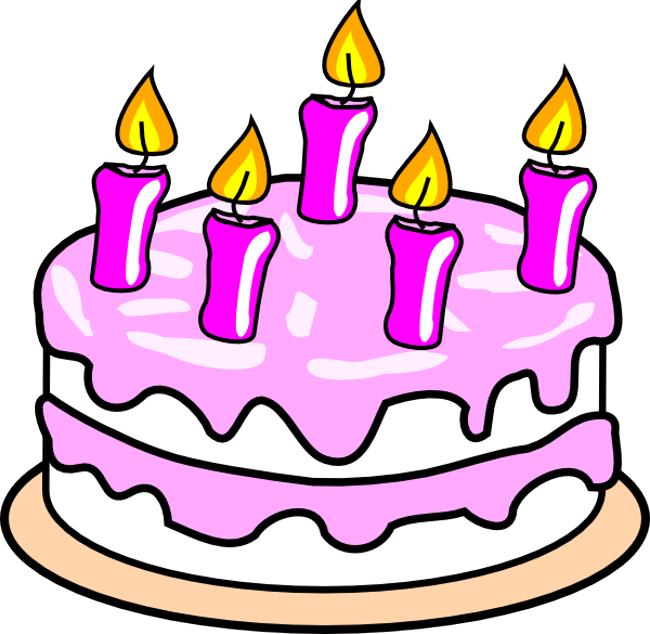 Free clipart birthday cake with candles