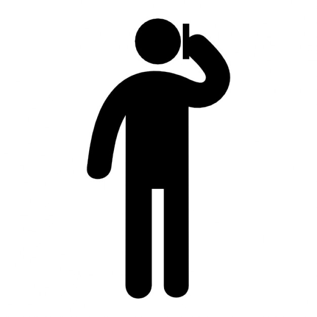 Standing frontal man talking by phone Icons | Free Download