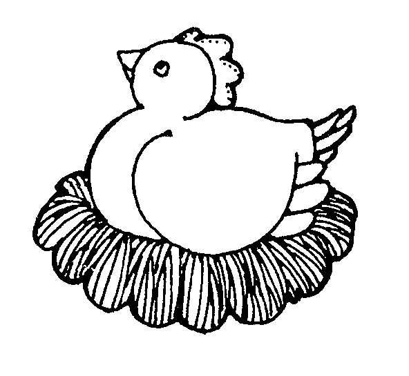 Hen clipart black and white