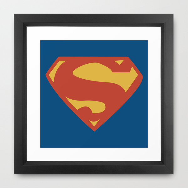 Superman Vector Logo Framed Art Print by The Vector Studio | Society6