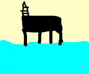 an oil rig (drawing by Stuart2269)