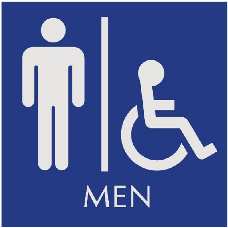 Basic Engraved Restroom Signs - Wheelchair Accessible Men