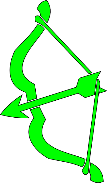 Green Bow N Arrow clip art - vector clip art online, royalty free ...