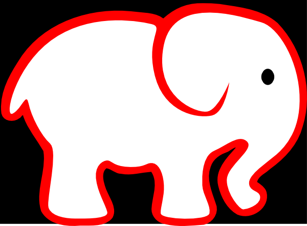 Red And Black Elephant Clip Art - vector clip art ...