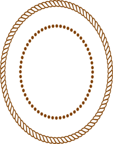 Oval Rope Border - Brown clip art
