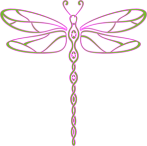 Pink And Green Dragonfly clip art - vector clip art online ...