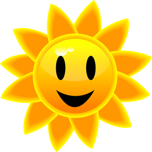 Sun Clipart Image - Smiling Glossy Sun Icon