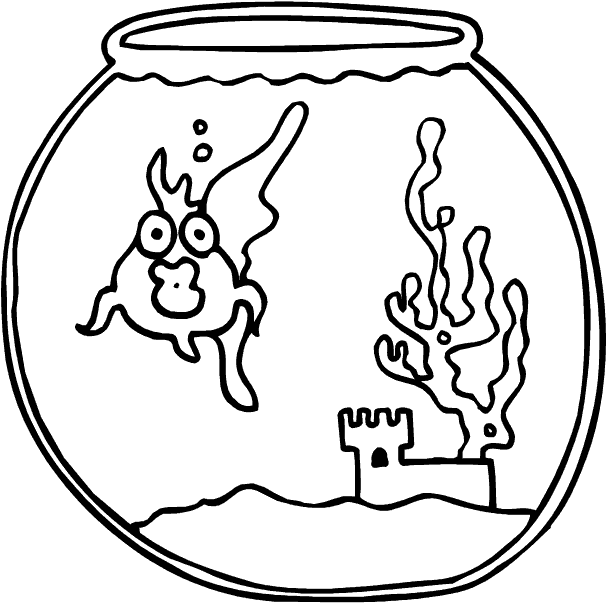 Fishbowl Coloring Page
