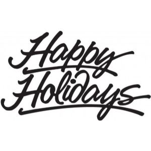 Happy Holidays Black And White Clipart
