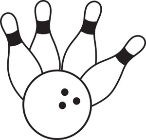Bowling ball clipart black and white