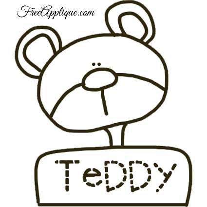 Teddy Bear Patterns for Applique - FreeApplique.com