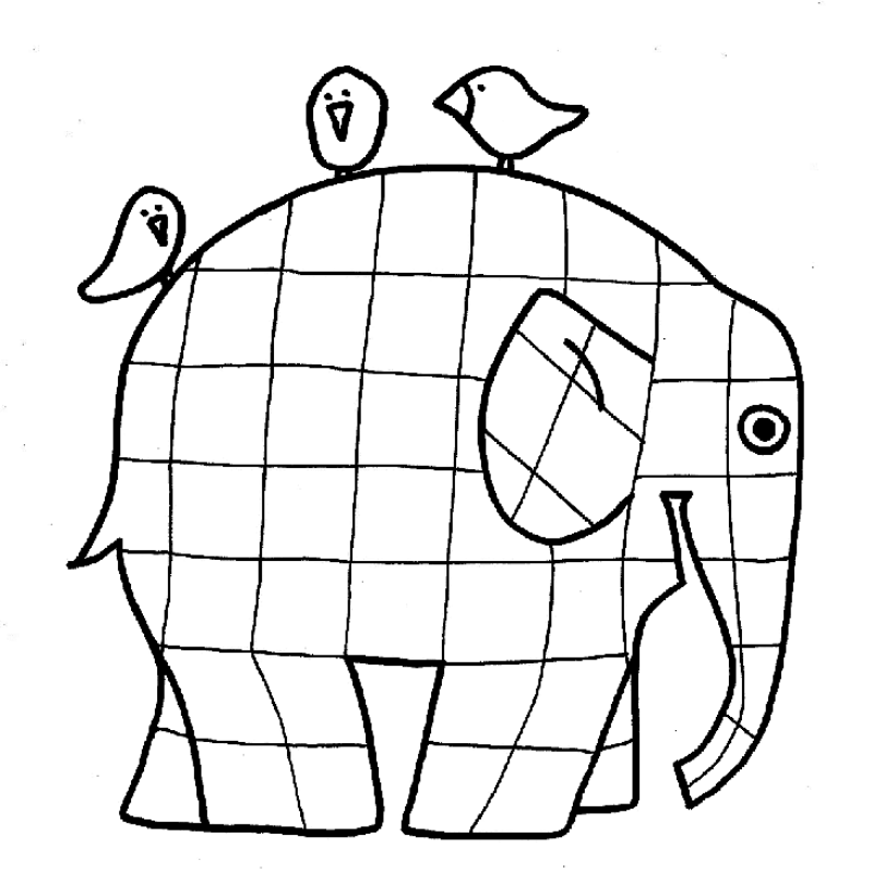 Elmer Elephant Coloring Page - AZ Coloring Pages