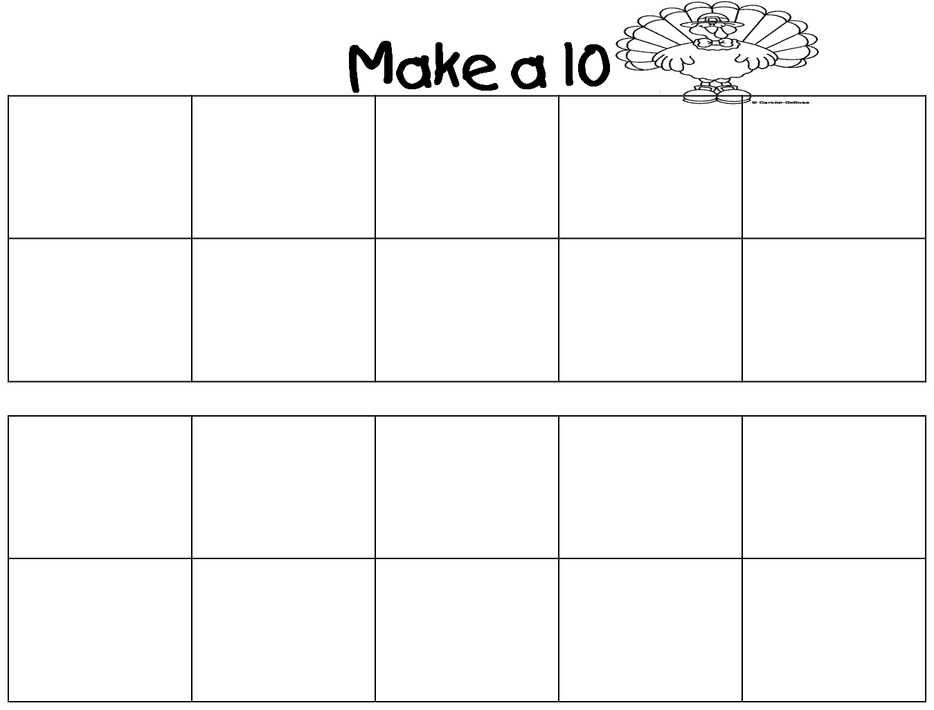 Ten frame template clipart black and white