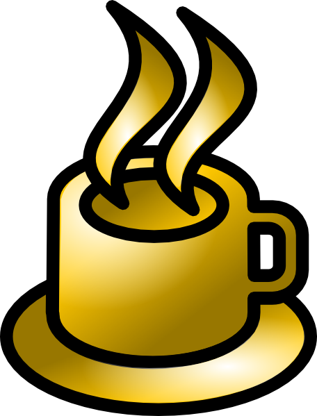 Coffee Cup Gold Theme clip art Free Vector