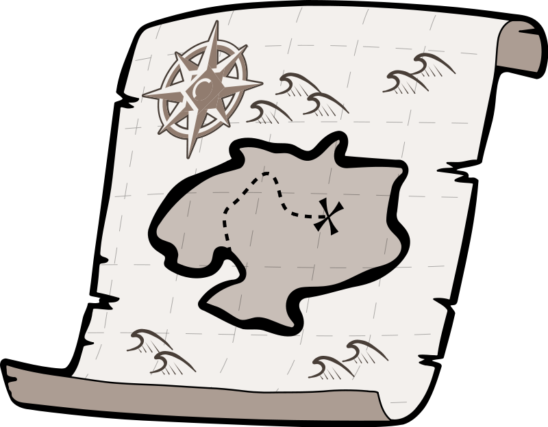 Free pirate map clipart