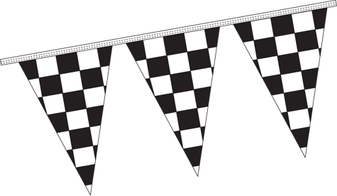 Checkered Triangular Race Flag Pennants 12in 18in Flagdom | women ...