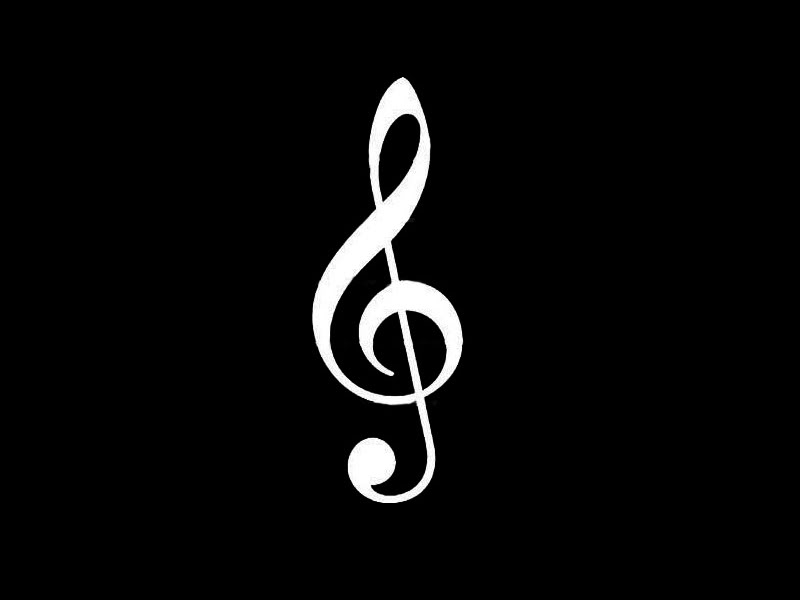 White Music Notes On Black Background - Music Information