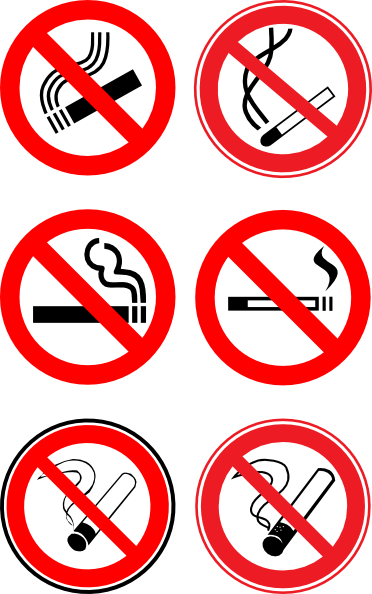 No Smoking Signs Collection Clip Art - vector clip ...