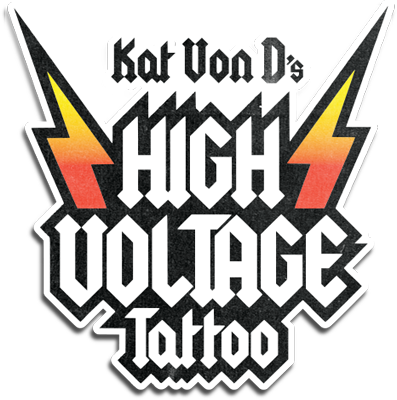 High Voltage Tattoo Store | We Heart It | high, kat von d, and Logo