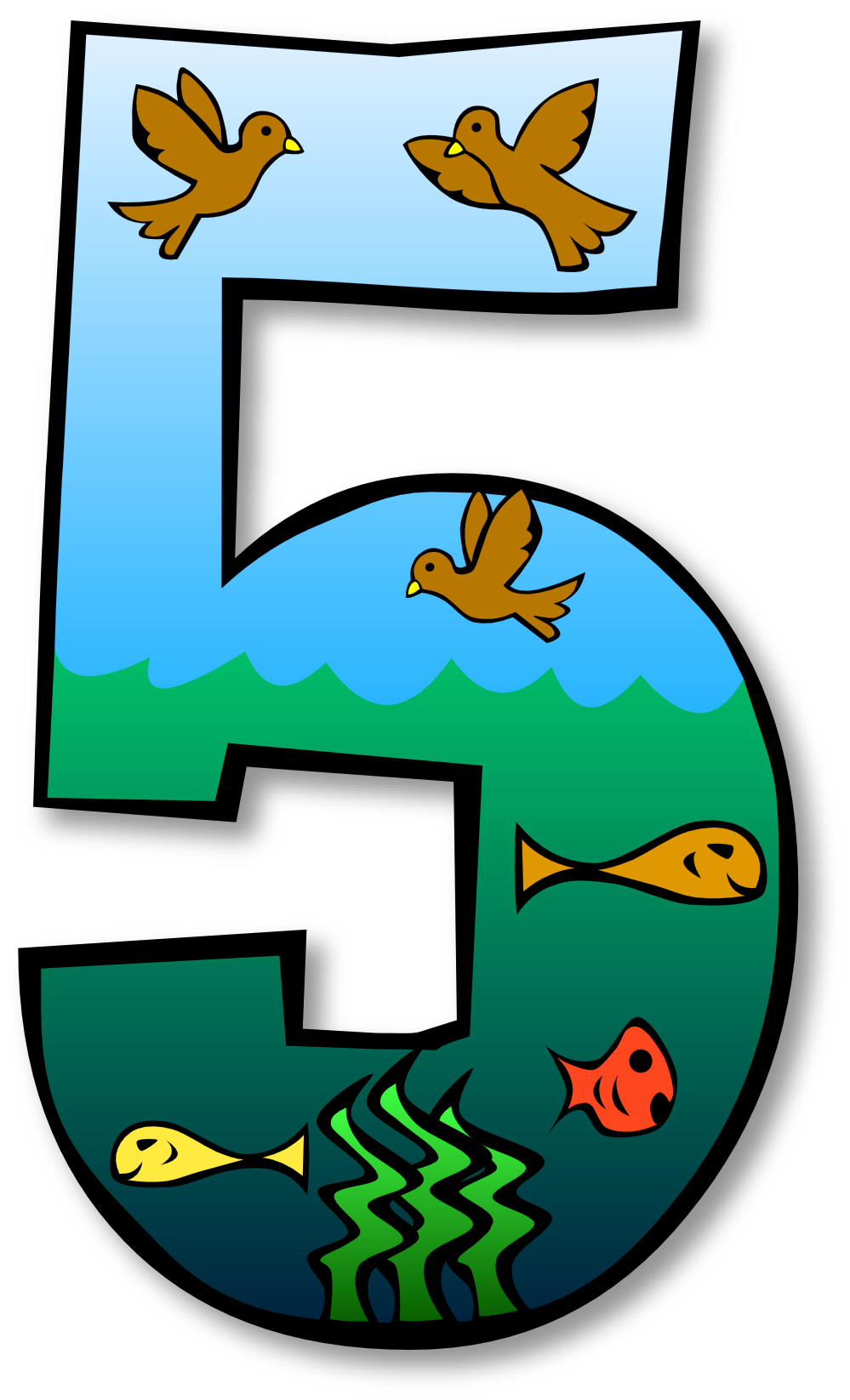 Green Number 5 - ClipArt Best