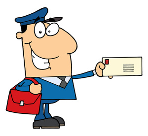 Mailman Clipart Image - Postman or Mailman Delivering a Letter