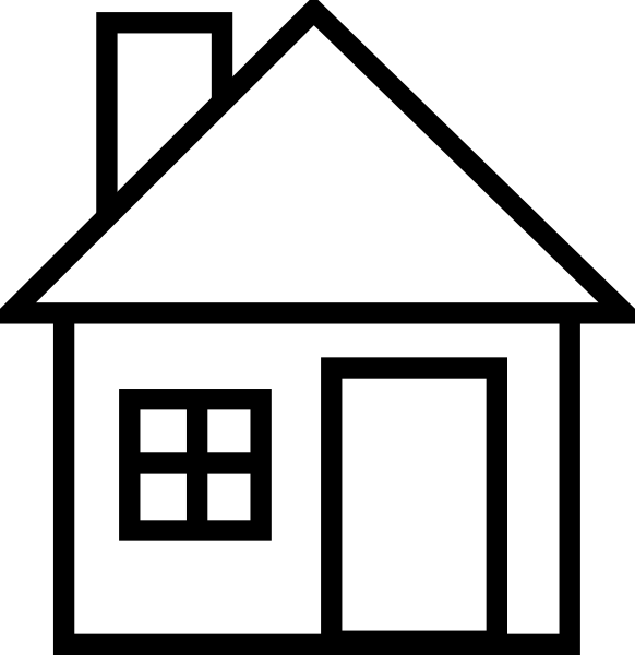 Image of House Clipart Black and White #10428, House Outline ...