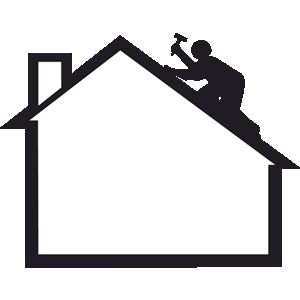 House With Commercial Logo Clipart