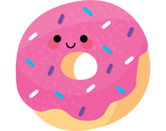 Donut clipart with face