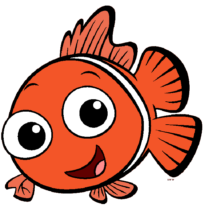 Nemo fish clipart black and white