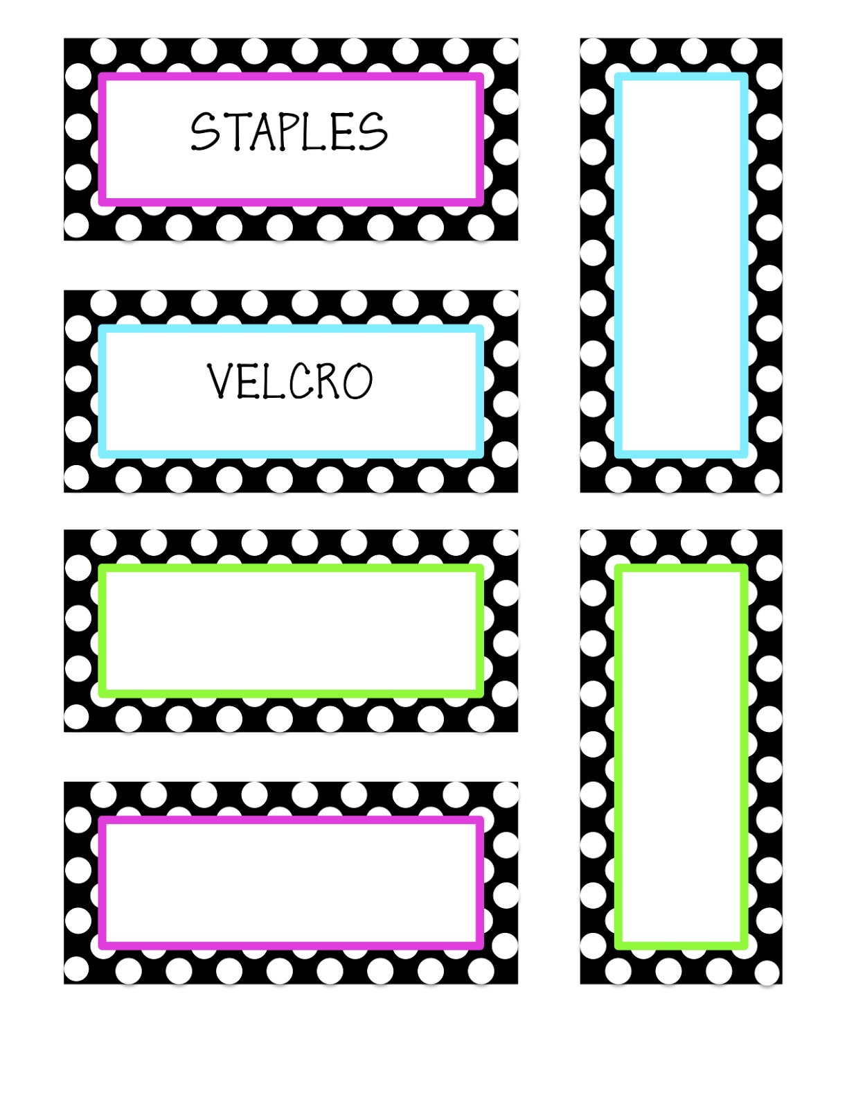 Flip Flops, Polka Dots & Pre-K: Free Teacher Toolbox Labels!
