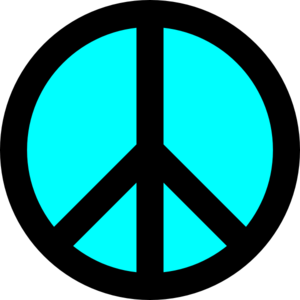 Black And Turquoise Peace Symbol clip art - vector clip art online ...