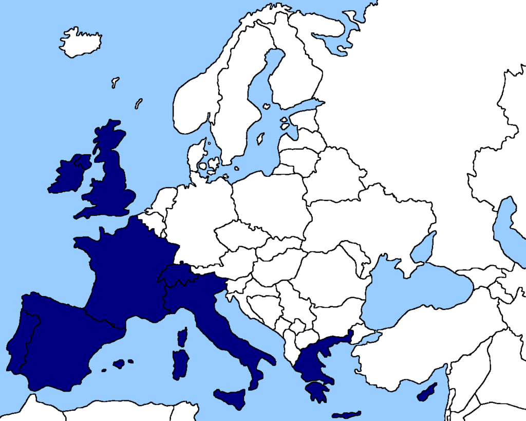Blank Map Of Western Europe Clipart Best