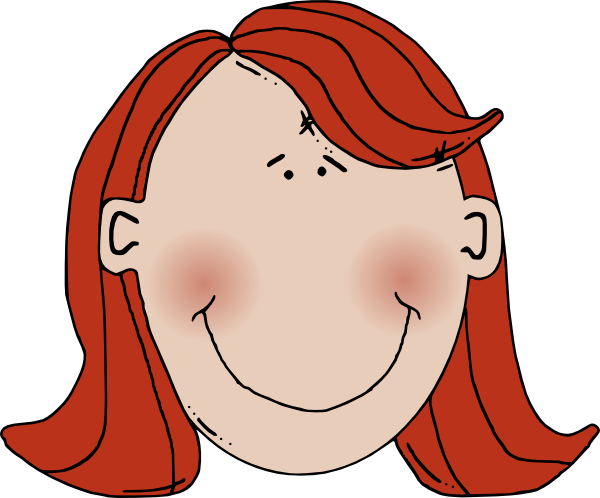 Womans Face With Red Hair Clip Art - vector clip art ...