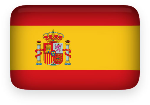 Spanish Flag clipart with rounded corners and a perspective shadow.